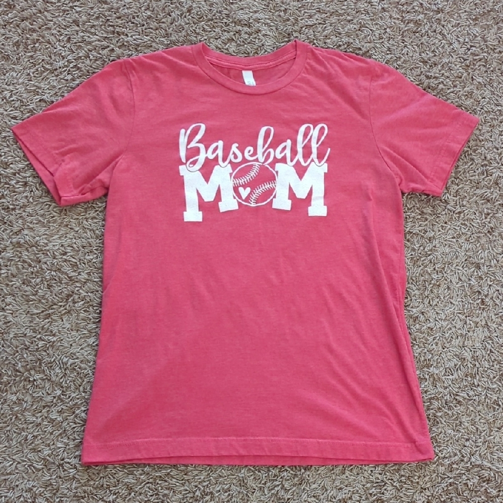 Red Baseball Mom Short Sleeve Tee ⚾⚾